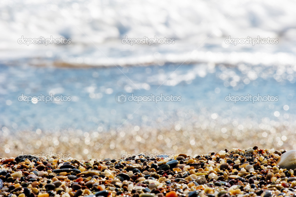 Pebbles on the shore of the Mediterranean Sea