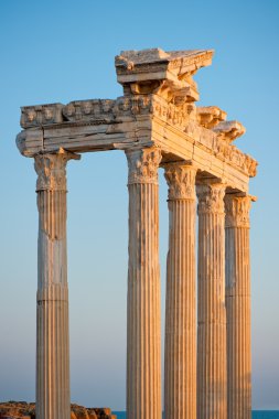 Colonnade Side Apollon Tapınağı kalıntıları. Türkiye