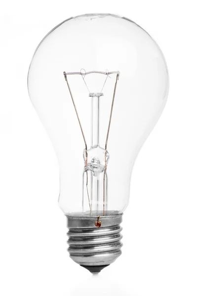Una lampadina su sfondo bianco . — Foto Stock
