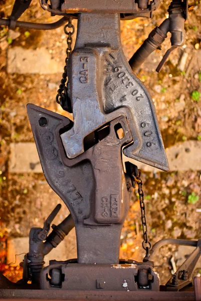 Trein koppelmechanisme — Stockfoto