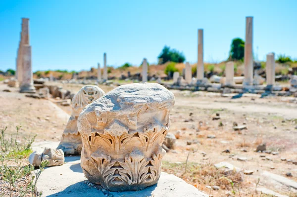 Rovine della città vecchia Side, Antalya, Turchia — Foto Stock