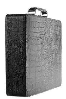 siyah deri beyaz zemin üzerine taşıma çantası