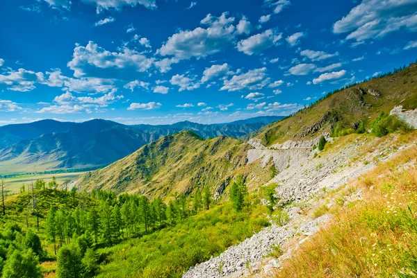 Sommar bergslandskap i soligt väder. Altai. — Stockfoto