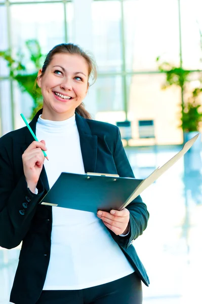 Smiling businessmen in anticipation of success. — Stock Photo, Image