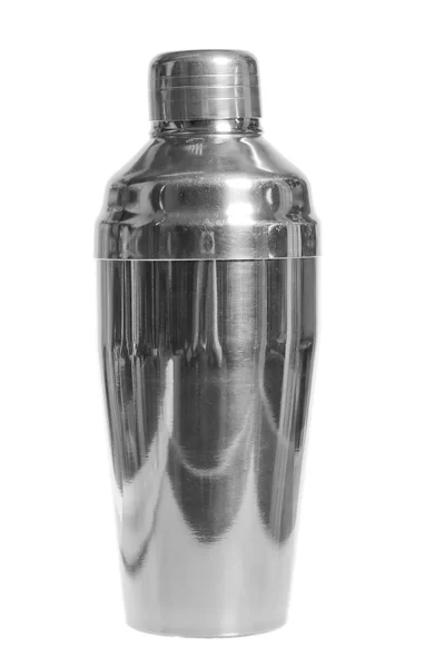 Içki karıştırma için parlak yeni metal shaker — Stok fotoğraf