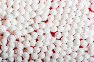 Pamuk tomurcukları oluşan bir çete, üstten görünüm