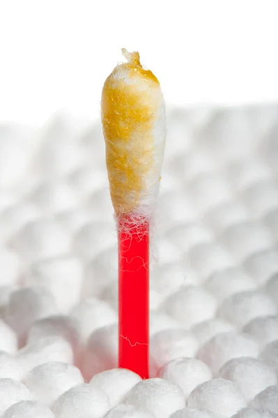 Stained cotton swab stand out from the crowd net — Stock Photo, Image