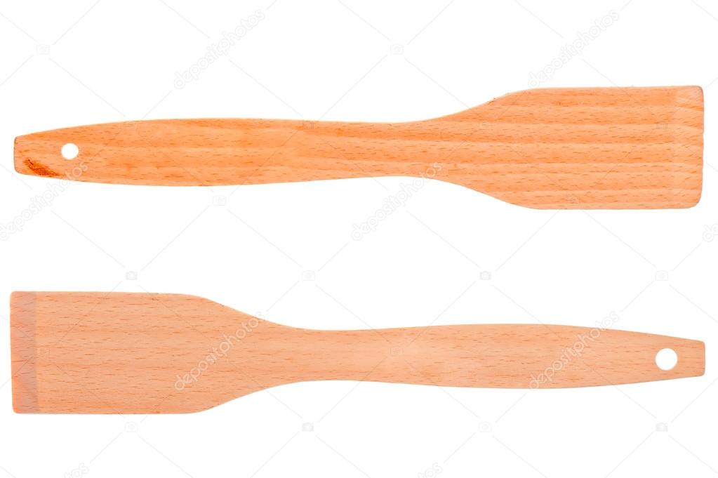 two kitchen blades are made of natural wood