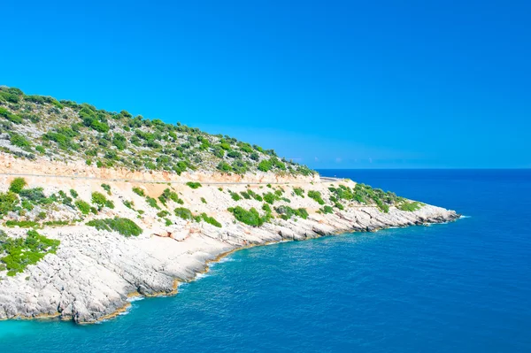 White rocky shore in sunny weather — Stock Photo, Image