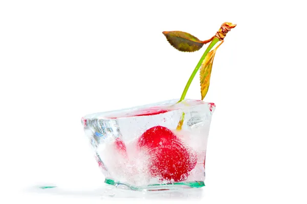 Frozen cherry cocktail with a stick — Stock Photo, Image