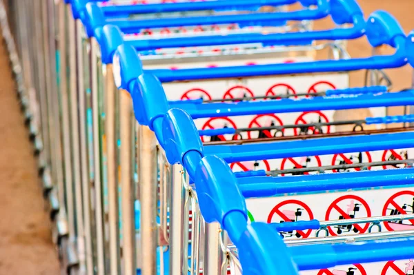 Luggage carts at the airport of Antalya — Stock Photo, Image