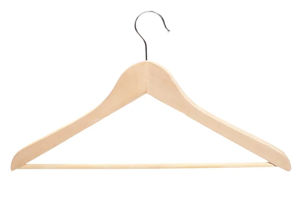 Wooden hanger on white background — Stock Photo, Image