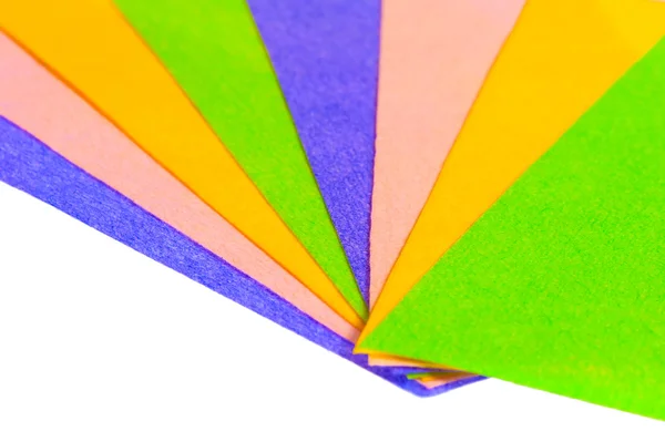 Sheets of colored paper laid bright fan — Stock Photo, Image