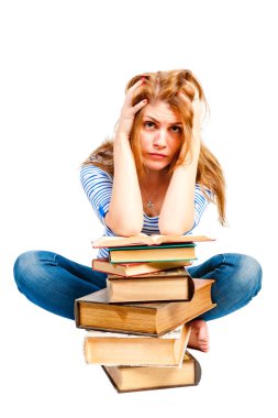 sinirli öğrenci ve kitap
