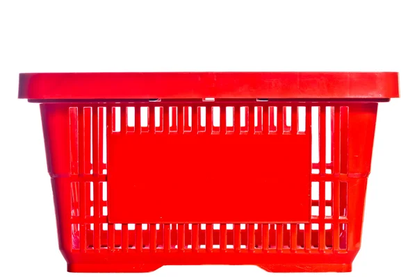 Пустая красная корзина из супермаркета — стоковое фото