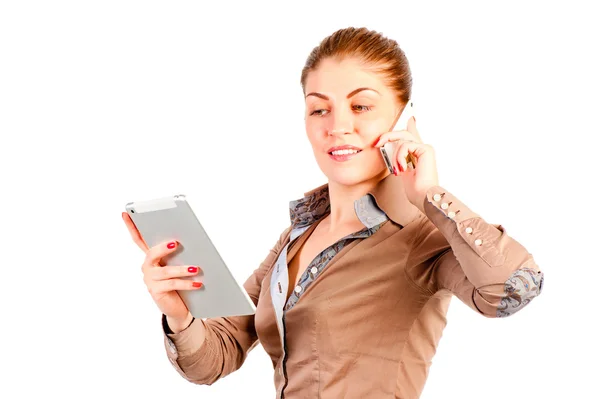 Office worker with the newest device — Stock Photo, Image