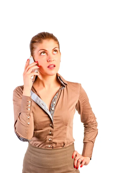 Beautiful leader talking on the phone — Stock Photo, Image