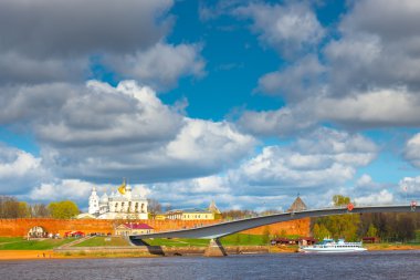 novgorod kremlin kiliselerin güzel manzara