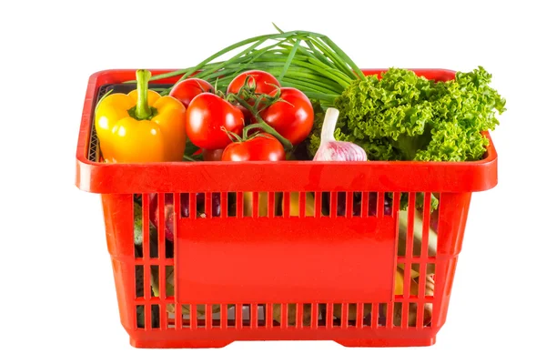 Фрукти та овочі у вашому кошику — стокове фото