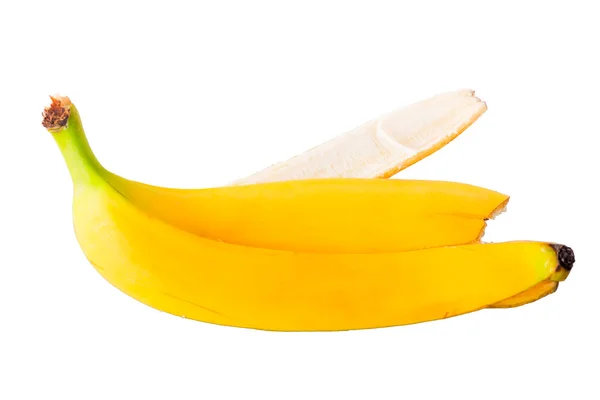Prázdné banánové slupce na bílém pozadí — Stock fotografie