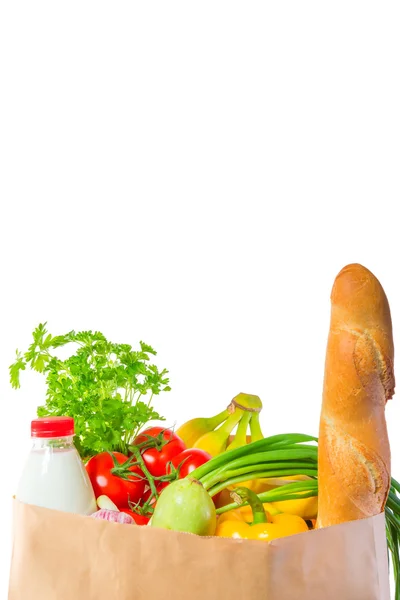 Delicious and healthy food in a paper bag — Stock Photo, Image