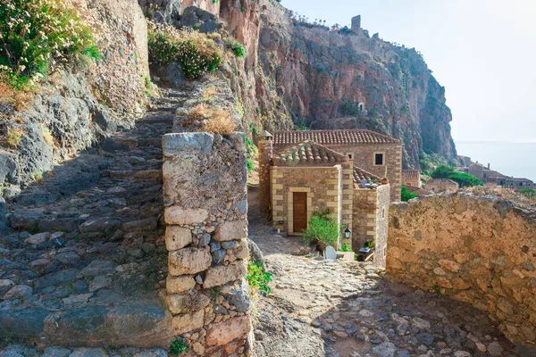 Monemvasia Daki Şehir Manzarası Mimari Detay Moreloponnese Yunanistan — Stok fotoğraf