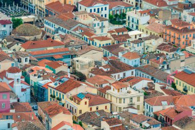 Nafplio kasaba Argolis Yunanistan manzara - drone görünümü