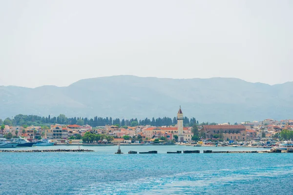Utsikt Över Den Grekiska Zakynthos Från Havet — Stockfoto