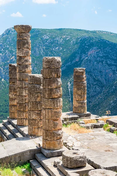 Ruinas Antiguo Templo Griego Apolo Delfos Grecia —  Fotos de Stock