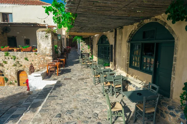 Stadsbild Monemvasia Arkitekturdetalj Peloponnesos Grekland — Stockfoto