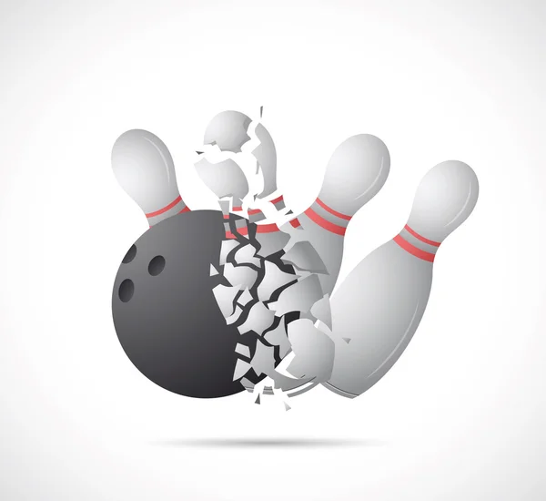 Jeu de bowling dessin animé — Image vectorielle