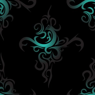 siyah ve mavi soyut süsleme