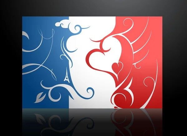 Французька прапор Художнє оформлення — стоковий вектор