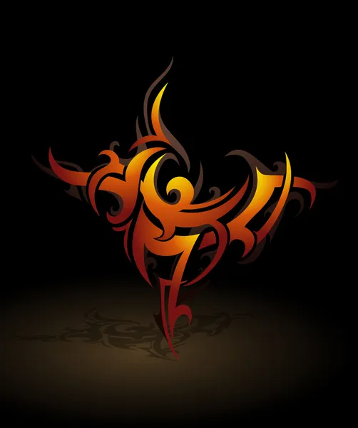 Tatuaje de fuego tribal — Vector de stock