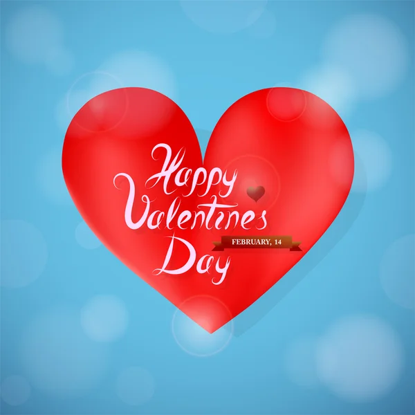 Kalp şeklinde St Sevgililer günü tebrik kartı tasarımı — Stok Vektör