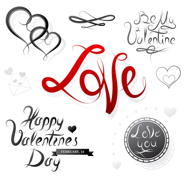 Set of St Valentines designs — Stock Vector