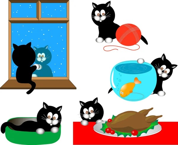 Seria kot kreskówka — Wektor stockowy