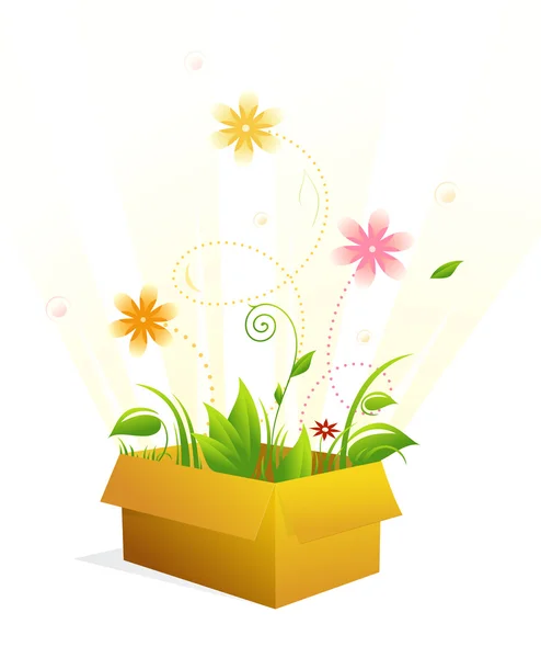 Spring out of the box — Stock Vector