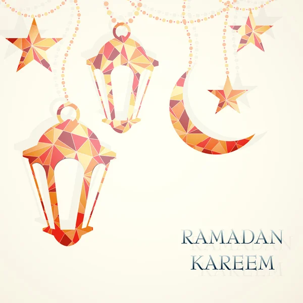 Plantilla de tarjeta de felicitación Ramadán — Vector de stock