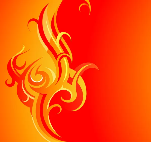 Tűz a lángok hátteret elemként — Stock Vector