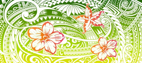 Ethnisches Print Design Für Stoff Mit Ornamenten Polynesischen Stil — Stockvektor
