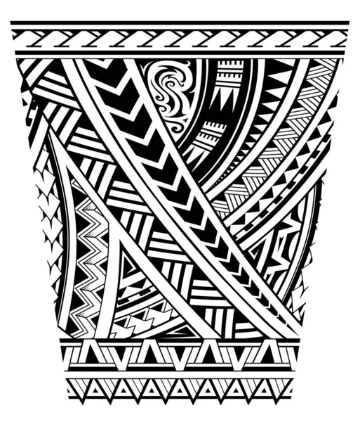 Disegno Del Tatuaggio Ornamentale Polinesiano Buono Modelli Zona Manica — Vettoriale Stock