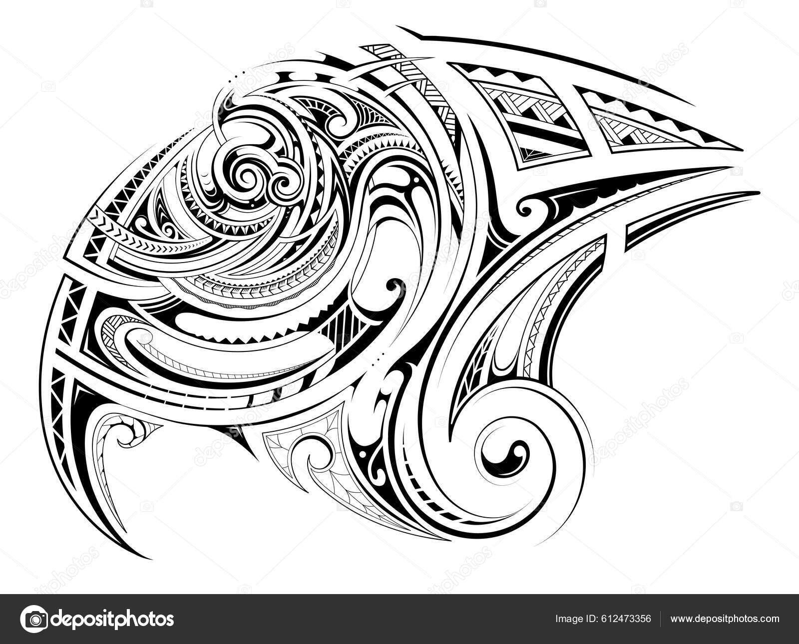 Polynesian Tribal Art Tattoo Design Ethnic Patterns Stock Vector