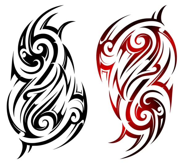Tribal Art Style Flame Tattoo Stencil Good Print Designs Stickers — Stock Vector