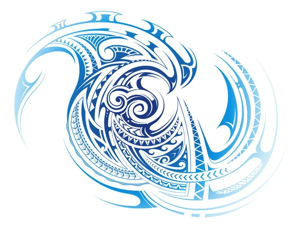 Декоративная Водяная Татуировка Этническими Элементами Полинезийском Стиле Хорошо Отпечатков Наклеек — стоковый вектор