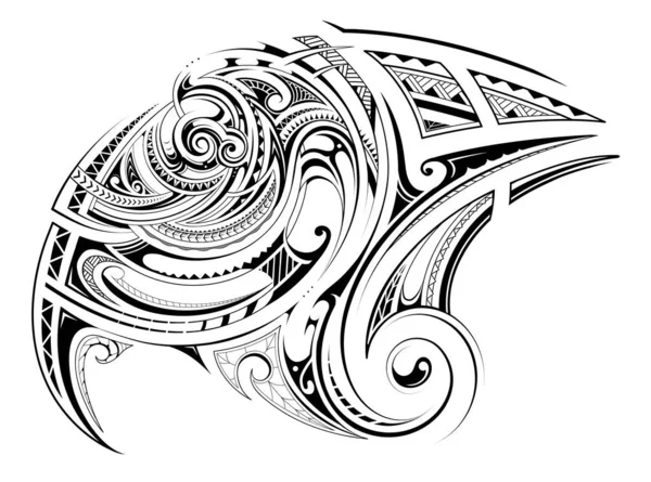 Полінезійське Племінне Мистецтво Татуювання Дизайну Етнічними Візерунками — стоковий вектор