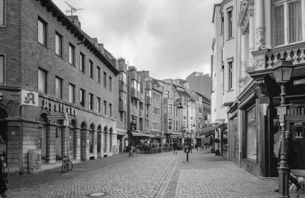 Aachen Germany October 2020 Perspective View Small Street European Architecture — Stock Photo, Image