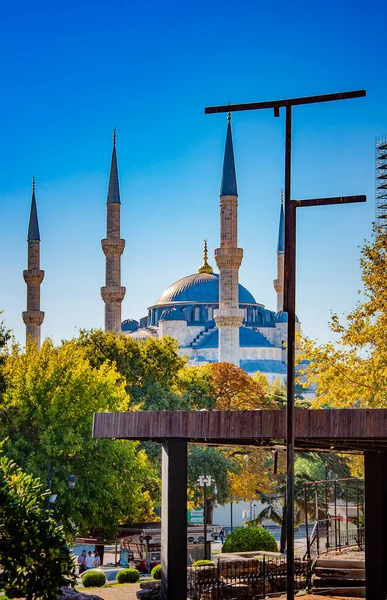 Istanbul Türkei September 2021 Straßenansicht Der Hagia Sophia Moschee Hintergrund — Stockfoto