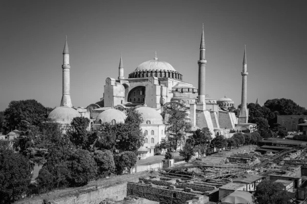 Istanbul Türkei September 2021 Straßenansicht Der Hagia Sophia Moschee Hintergrund — Stockfoto