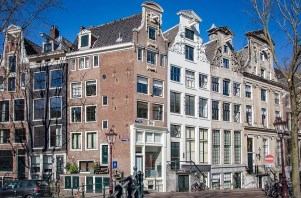 Amsterdam Niederlande März 2022 Schöne Aussicht Auf Die Stadt Traditionelle — Stockfoto